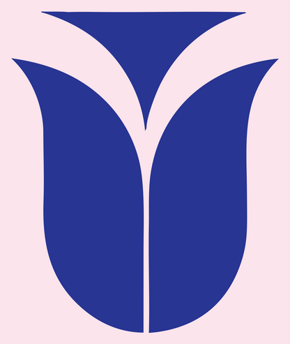 Tulip Flower Bold Logo #fce4ec/#283593