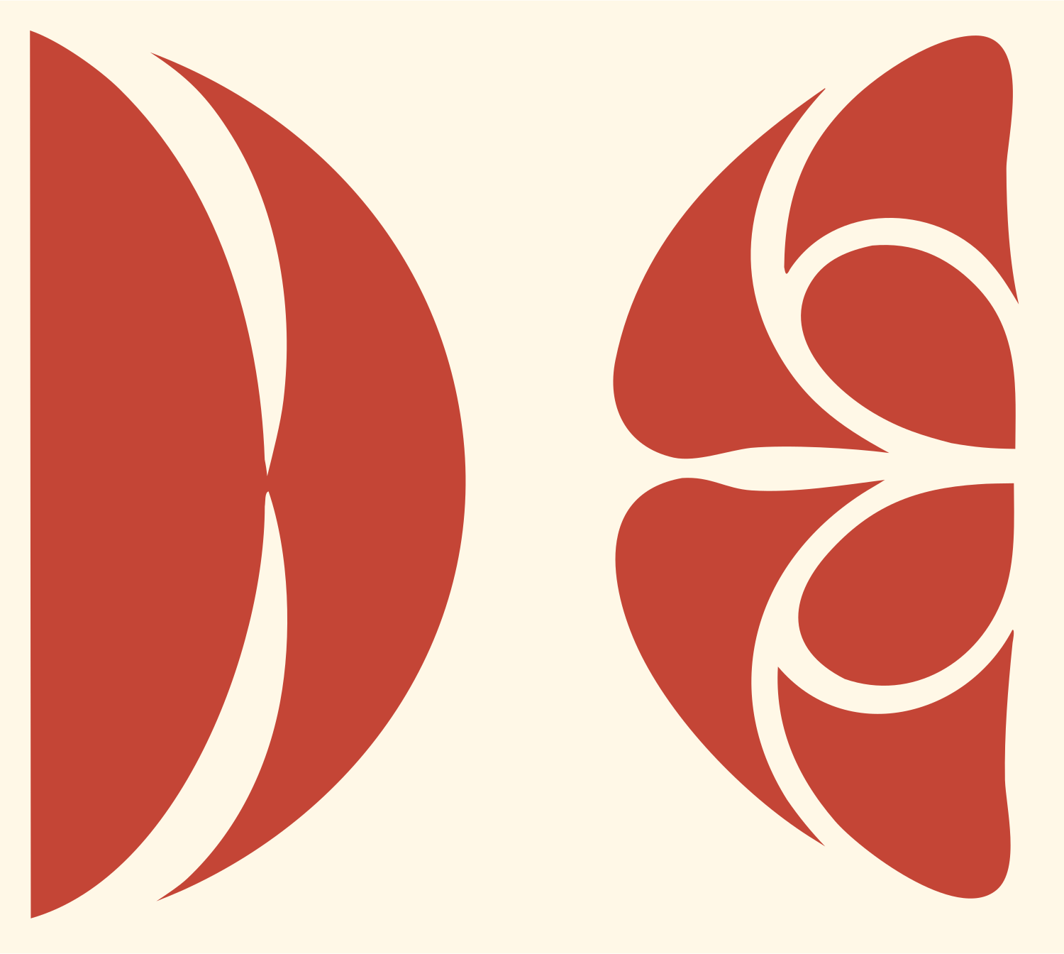 Peace Sign Logo #fff8e7/#c44536