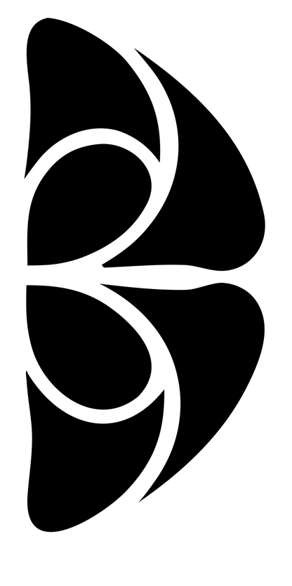 Butterfly Wing Overlap Logo #ffffff/#000000