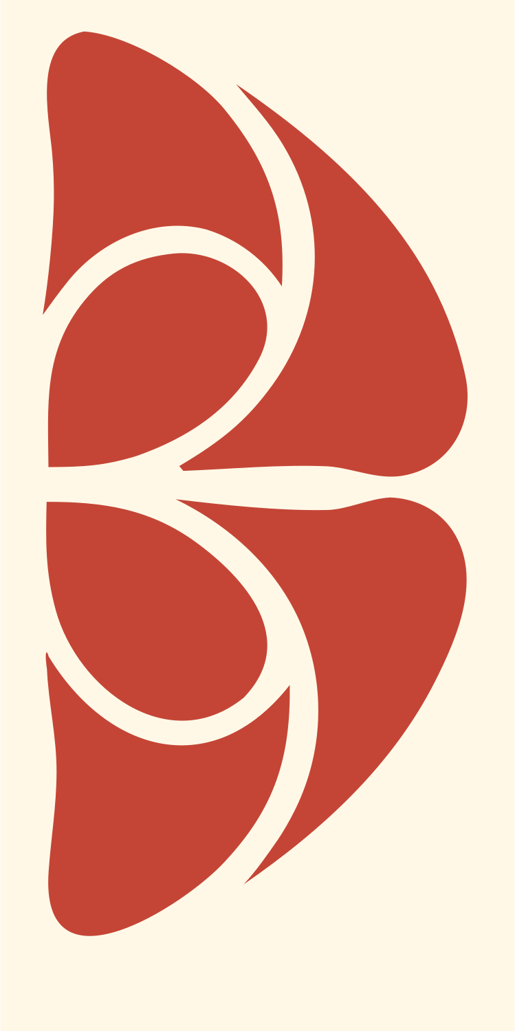 Butterfly Wing Overlap Logo #fff8e7/#c44536
