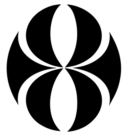 Overlapping Petal Circle Logo #ffffff/#000000