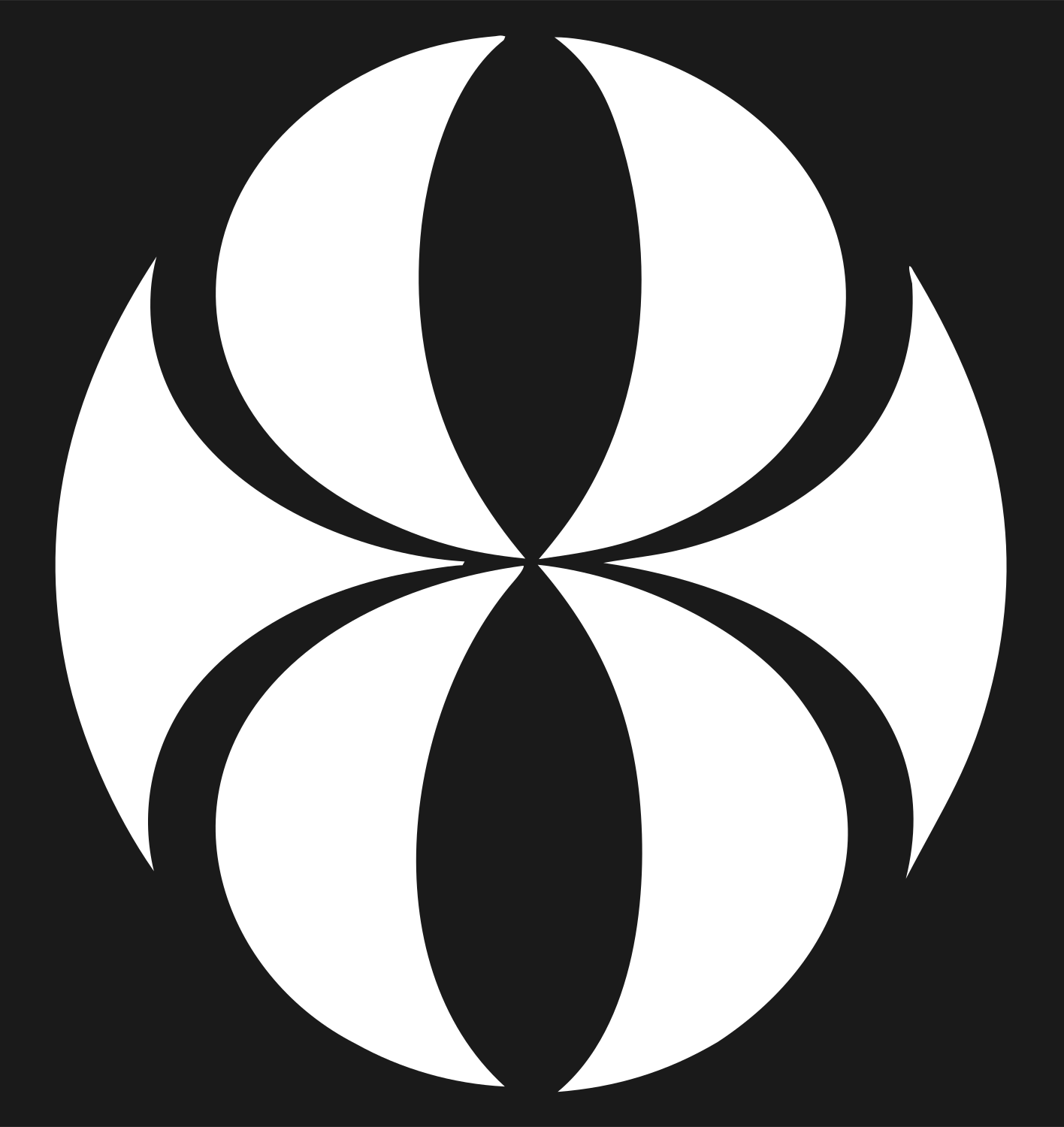 Overlapping Petal Circle Logo #1a1a1a/#ffffff