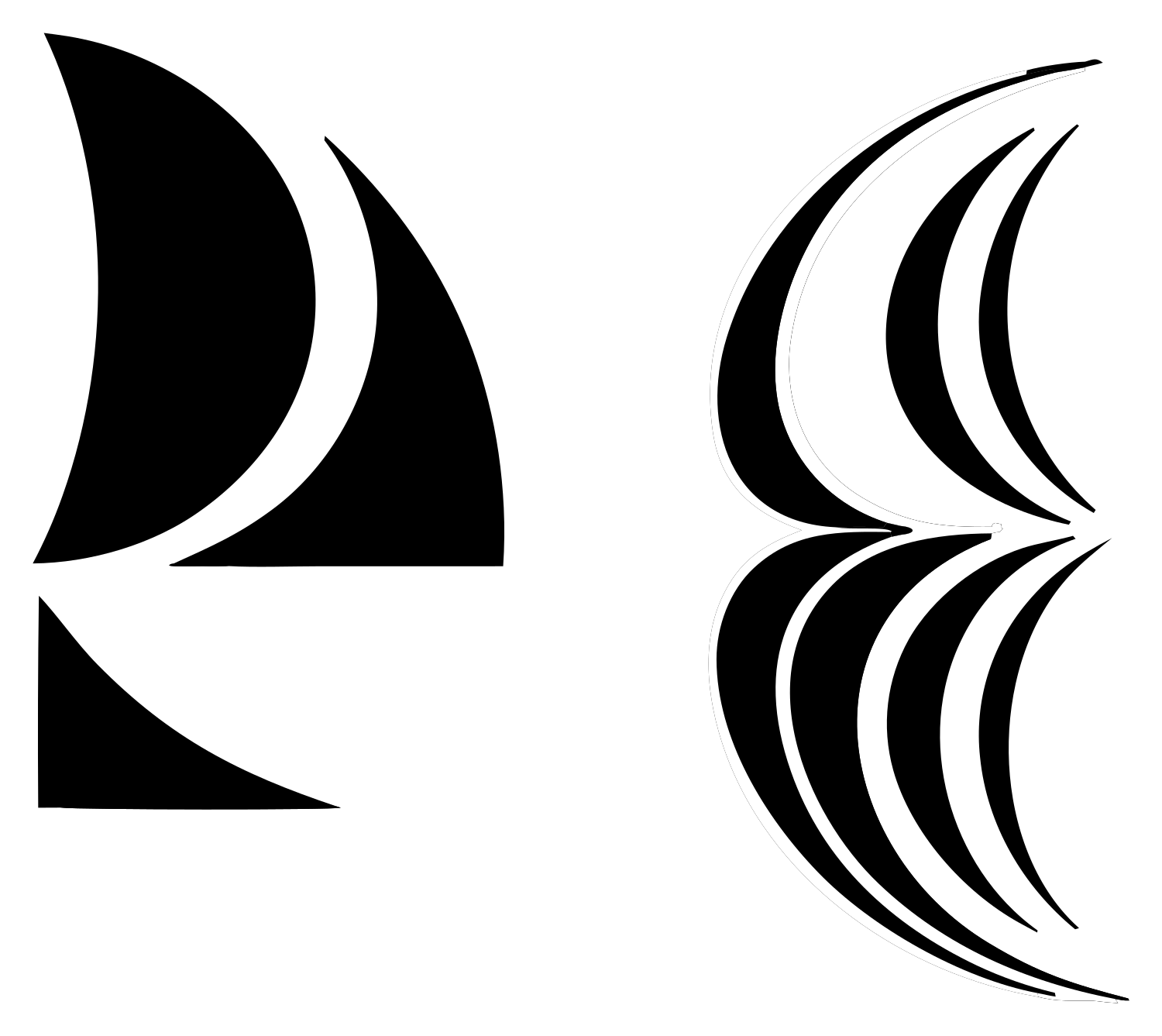 Curved Sail Sweep Logo #ffffff/#000000