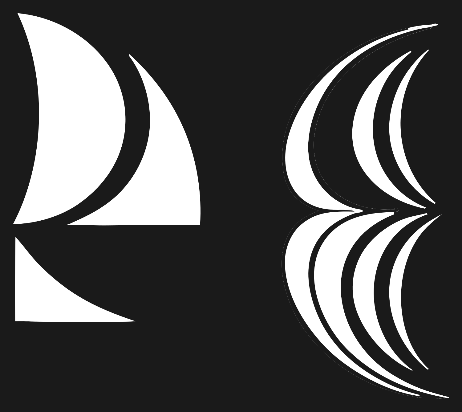 Curved Sail Sweep Logo #1a1a1a/#ffffff
