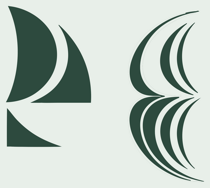 Curved Sail Sweep Logo #e8efe9/#2d4a3e
