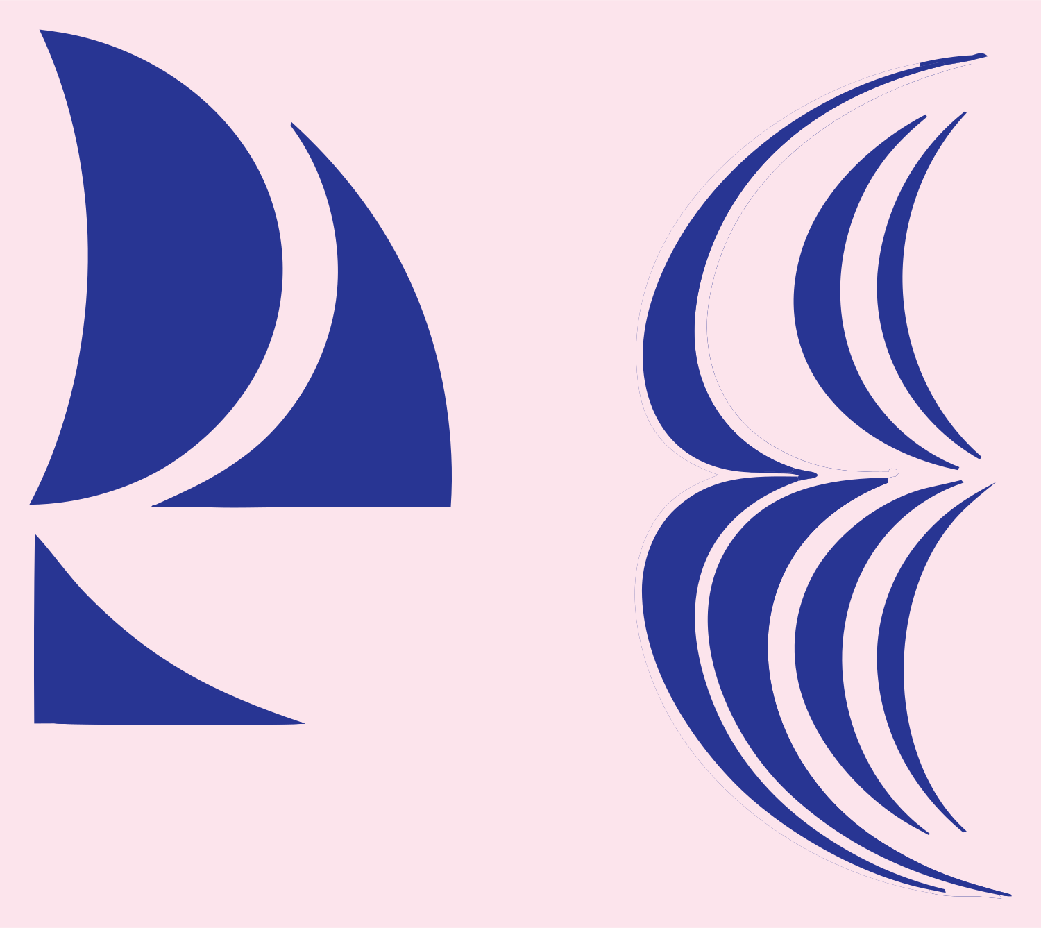 Curved Sail Sweep Logo #fce4ec/#283593