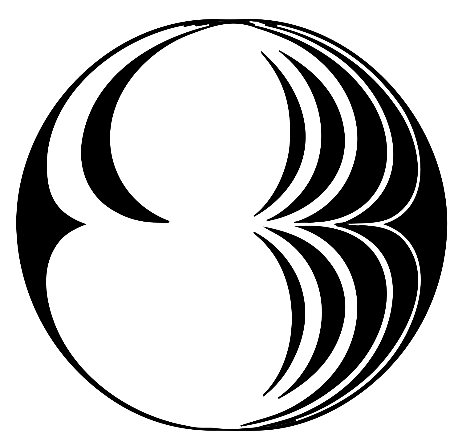 Layered Wing Circle Logo #ffffff/#000000