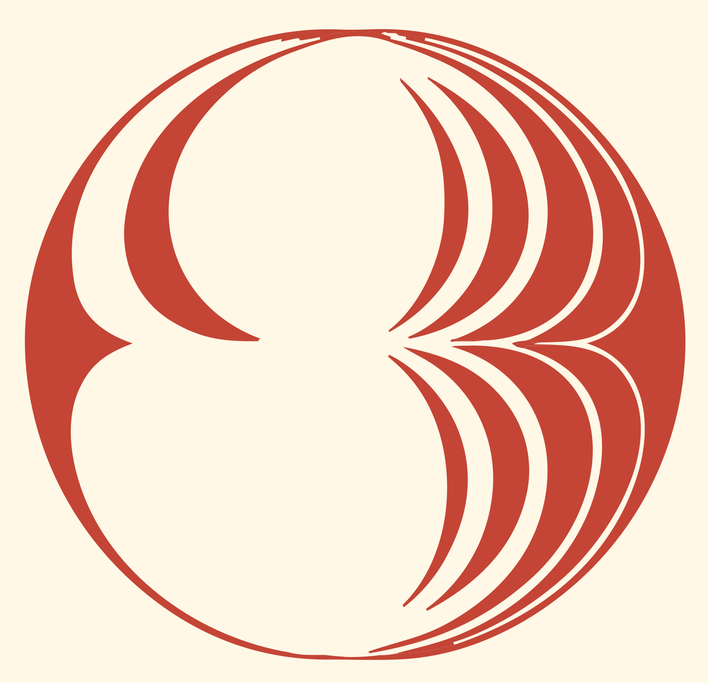 Layered Wing Circle Logo #fff8e7/#c44536