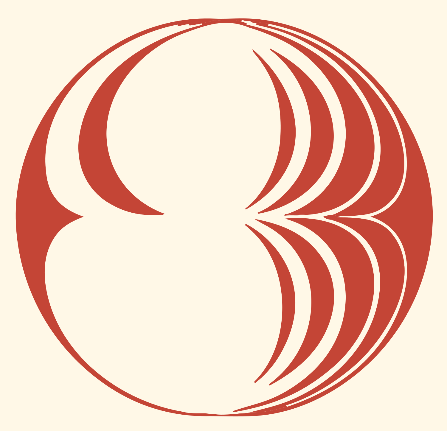 Layered Wing Circle Logo #fff8e7/#c44536