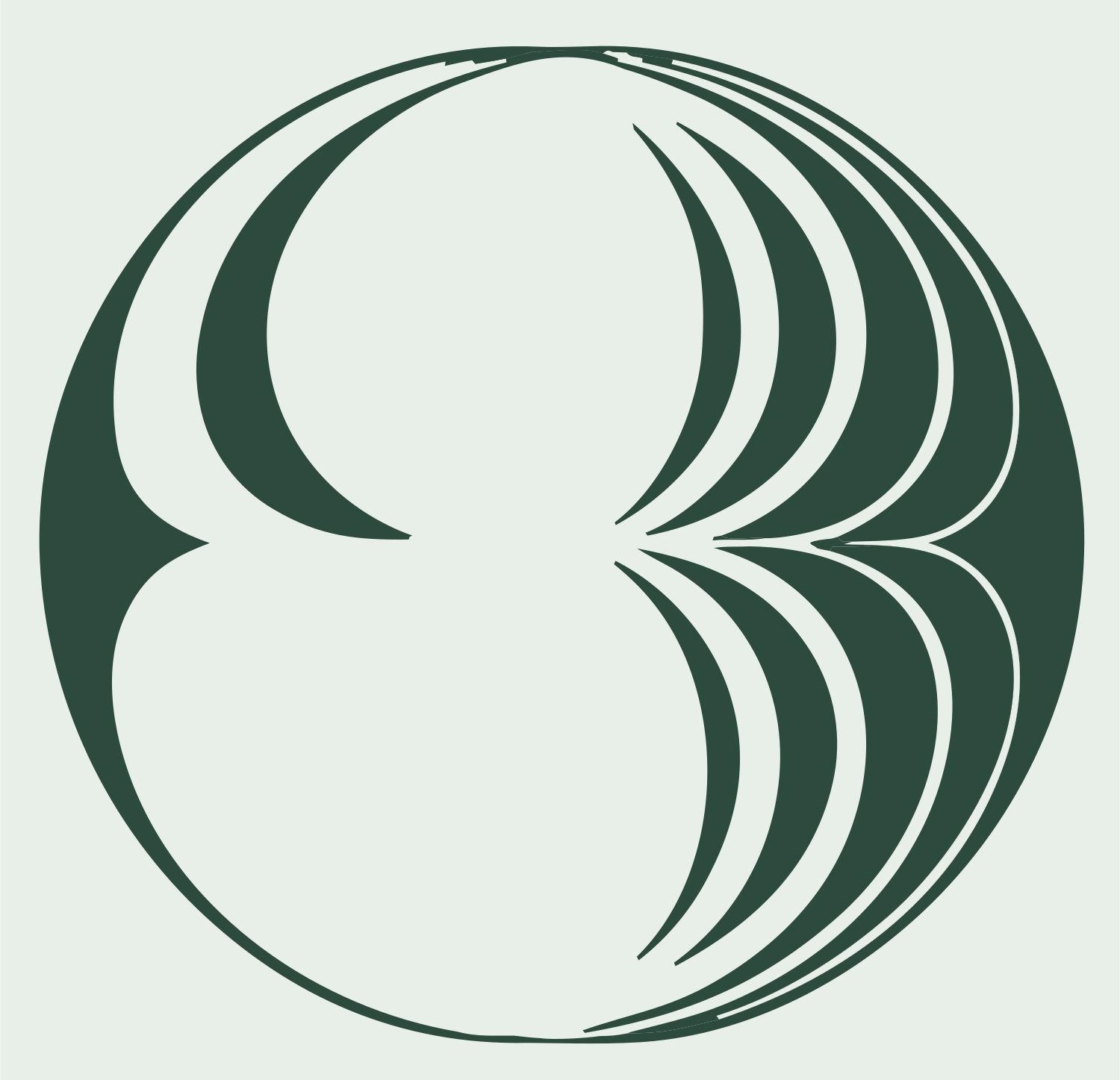 Layered Wing Circle Logo #e8efe9/#2d4a3e