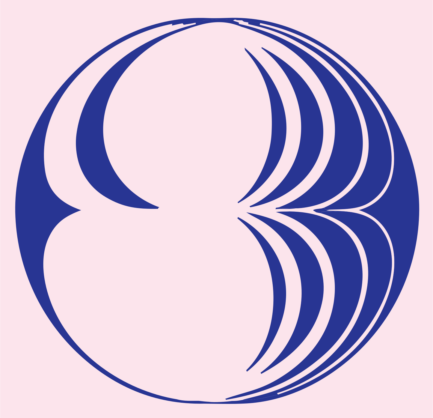 Layered Wing Circle Logo #fce4ec/#283593