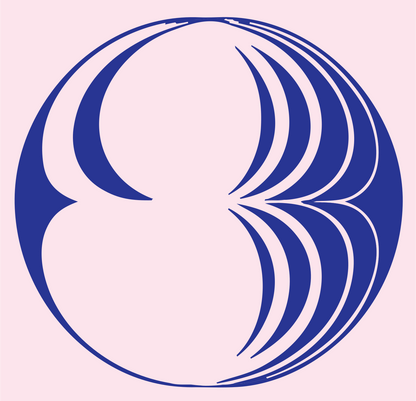 Layered Wing Circle Logo #fce4ec/#283593