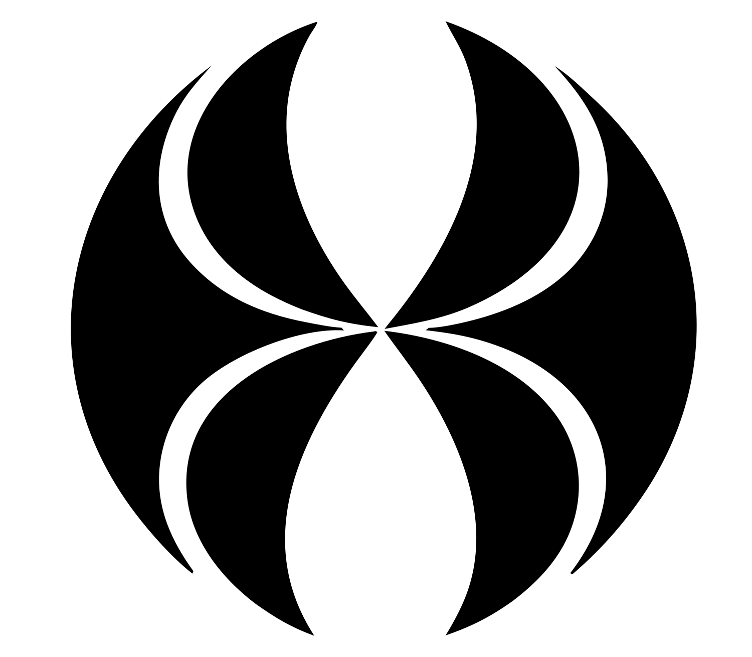 Radial Petal Pinwheel Logo #ffffff/#000000
