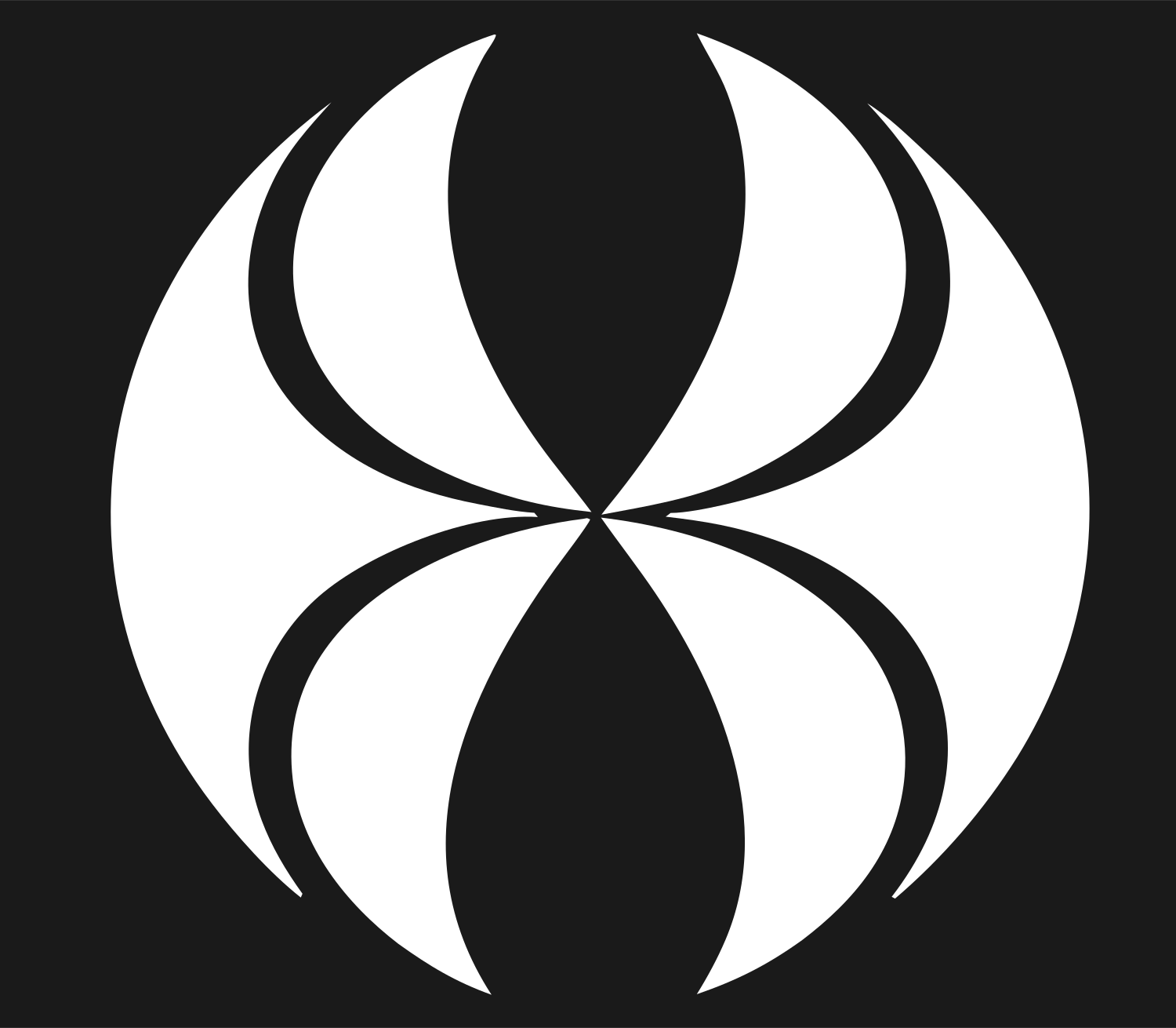 Radial Petal Pinwheel Logo #1a1a1a/#ffffff