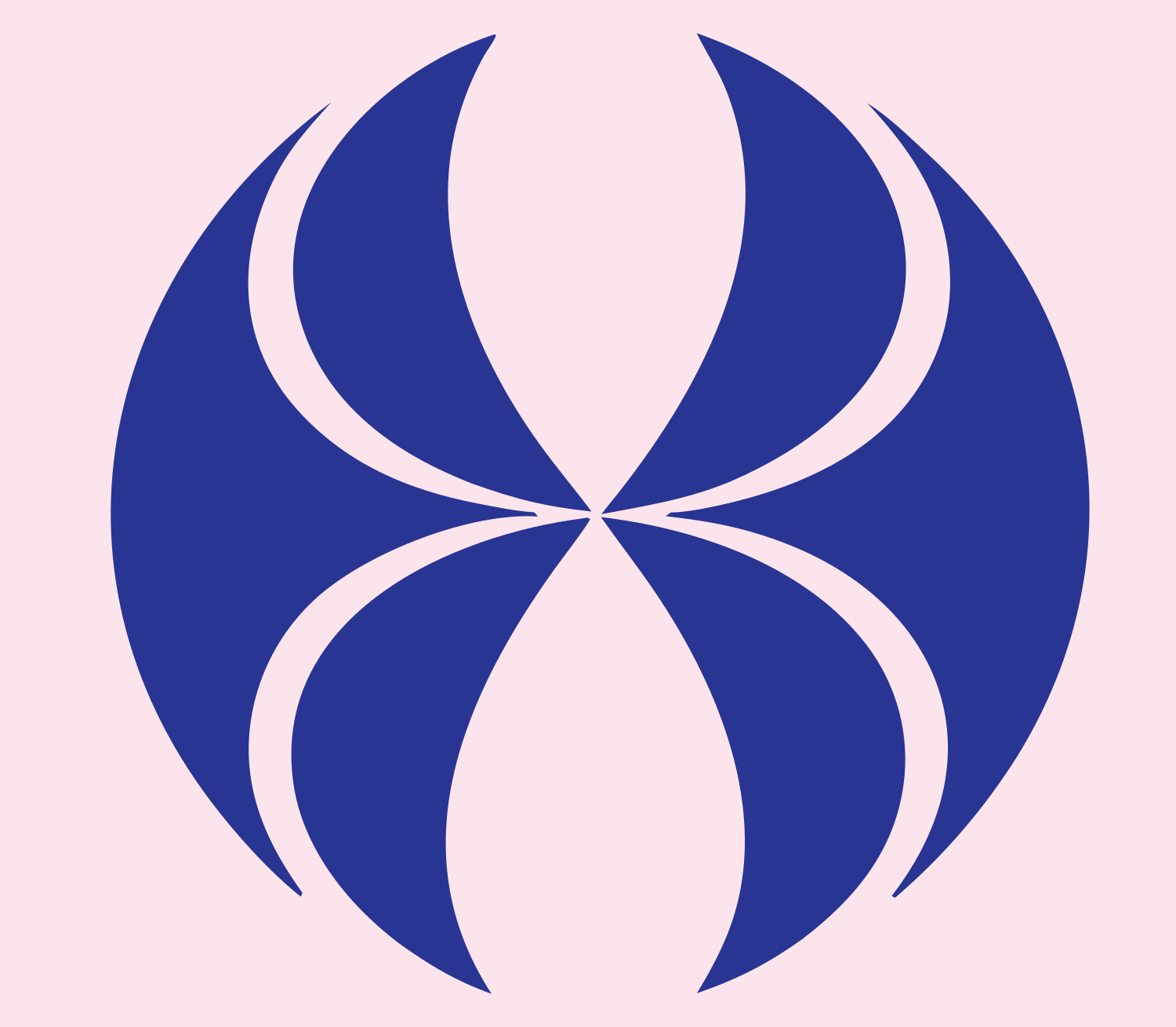 Radial Petal Pinwheel Logo #fce4ec/#283593