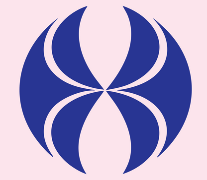 Radial Petal Pinwheel Logo #fce4ec/#283593