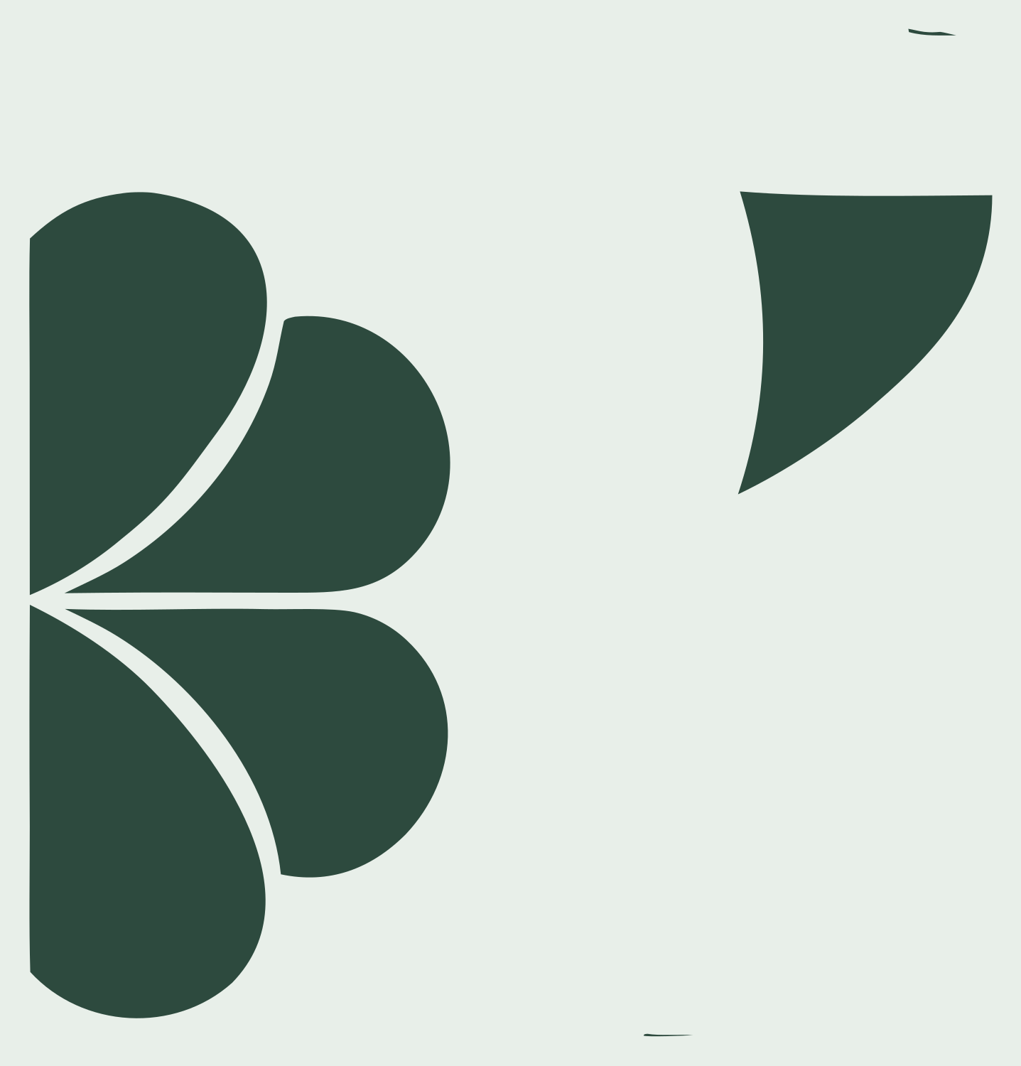 Four Petal Clover Logo #e8efe9/#2d4a3e
