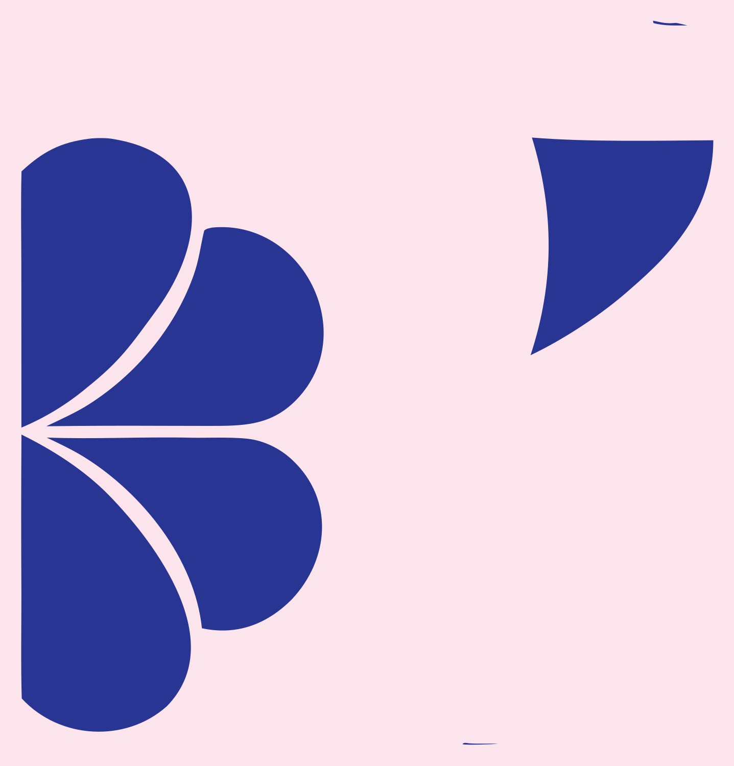 Four Petal Clover Logo #fce4ec/#283593
