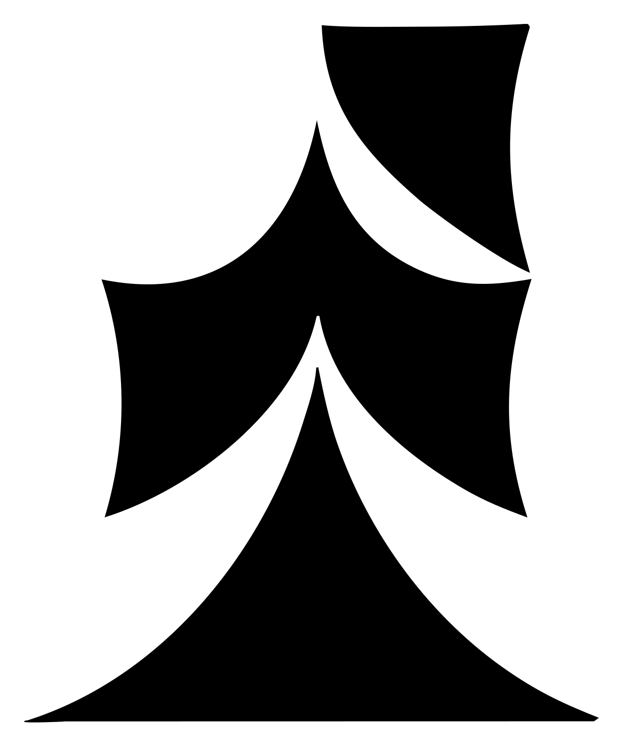 Tiered Petal Tower Logo #ffffff/#000000