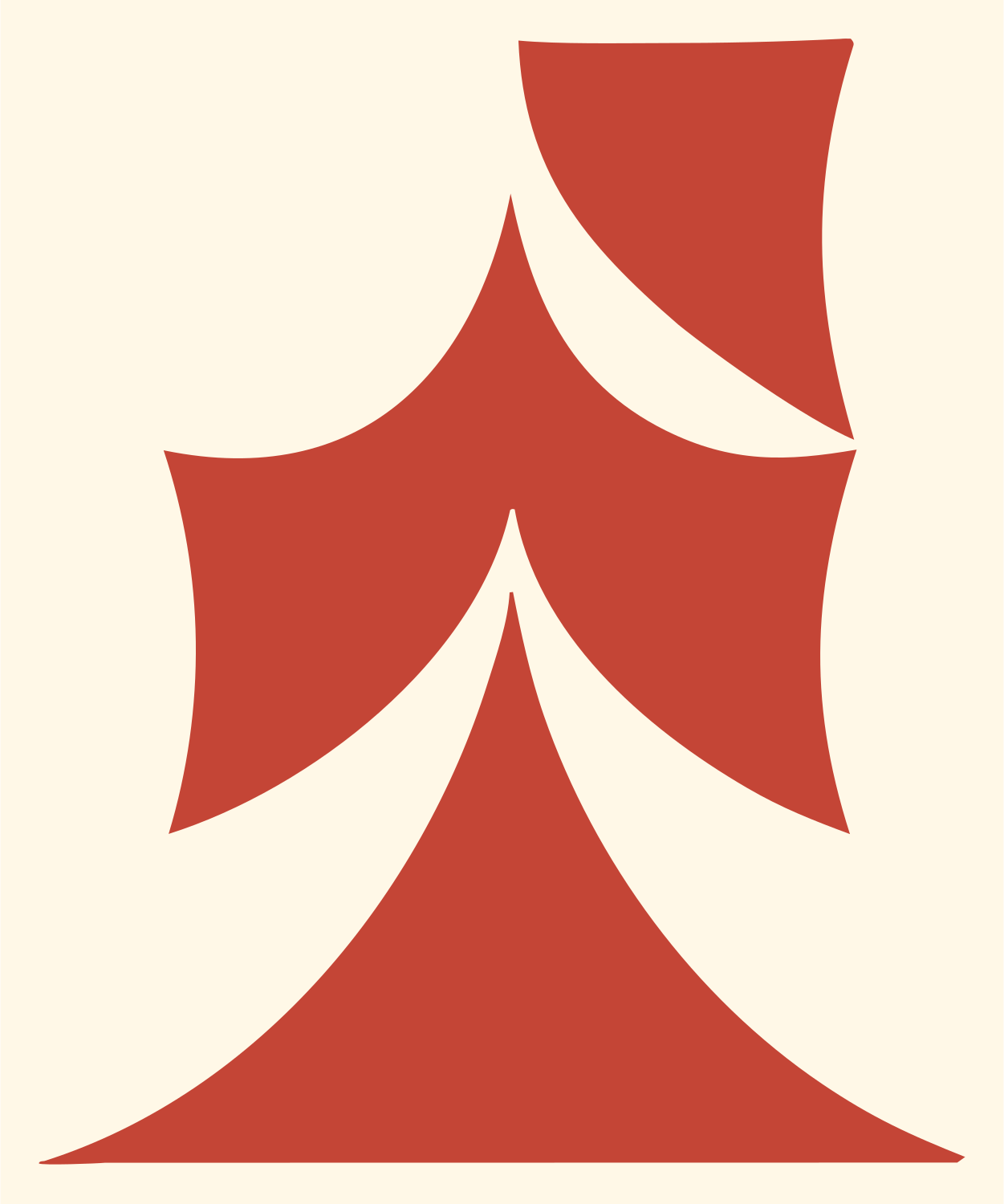 Tiered Petal Tower Logo #fff8e7/#c44536