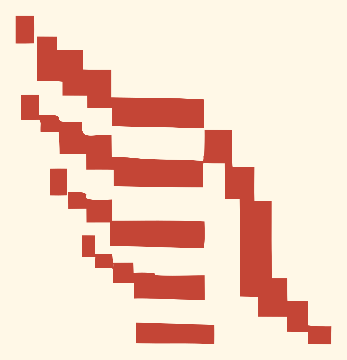 Pixel Wing Logo #fff8e7/#c44536
