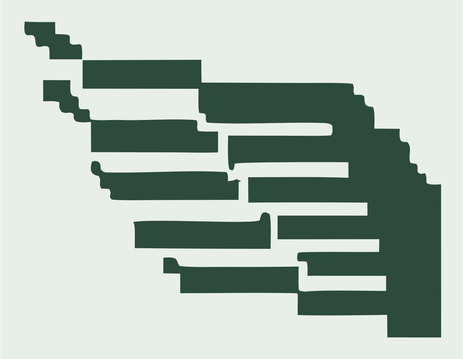 Retro Pixel Feather Logo #e8efe9/#2d4a3e