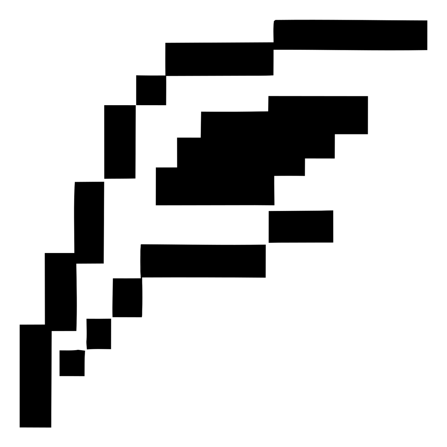 8-Bit Wing Feather Logo #ffffff/#000000