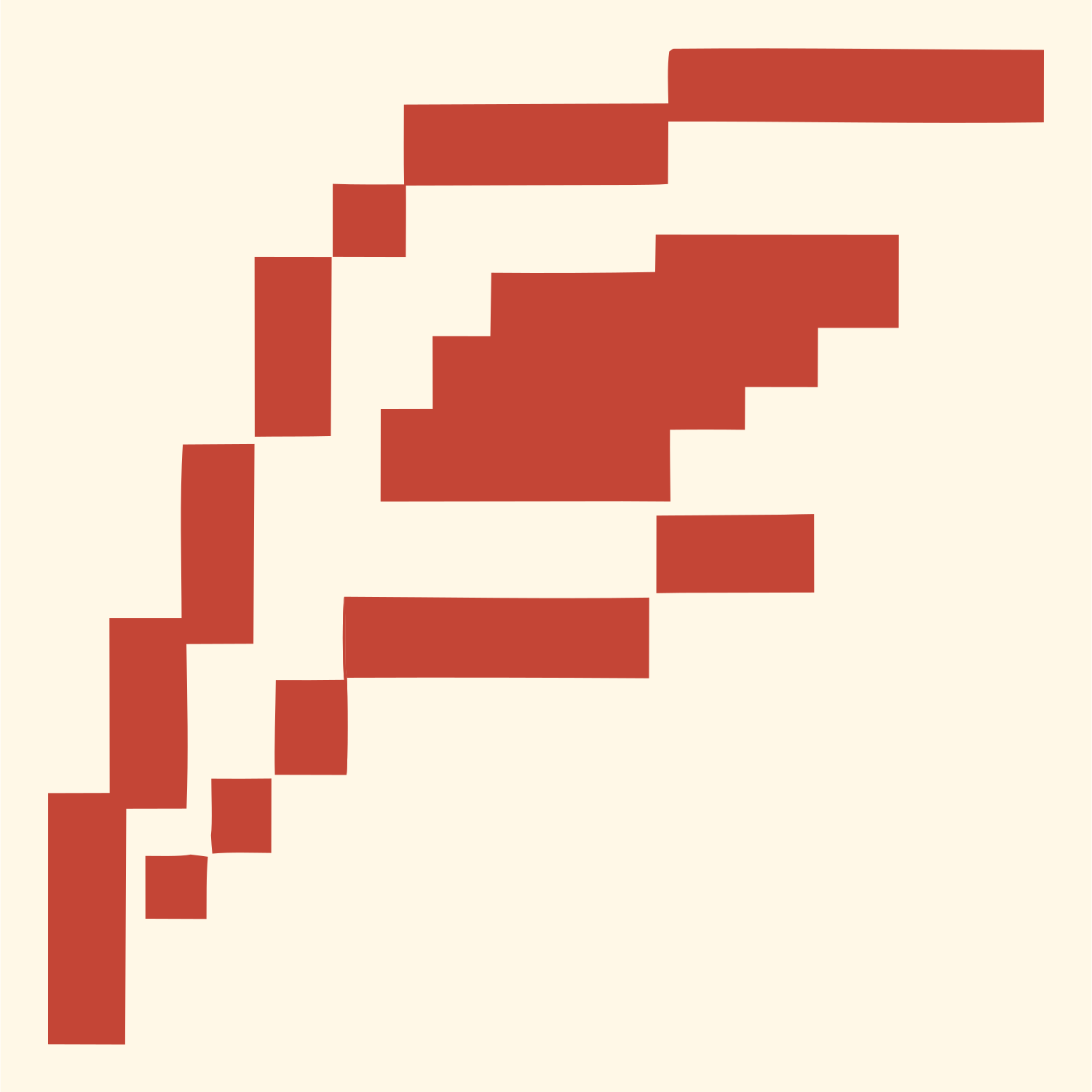8-Bit Wing Feather Logo #fff8e7/#c44536