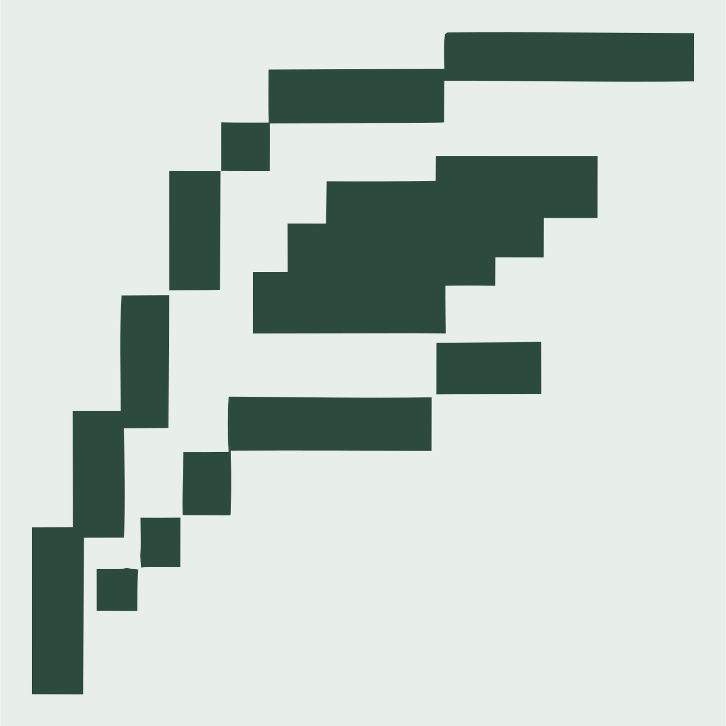 8-Bit Wing Feather Logo #e8efe9/#2d4a3e