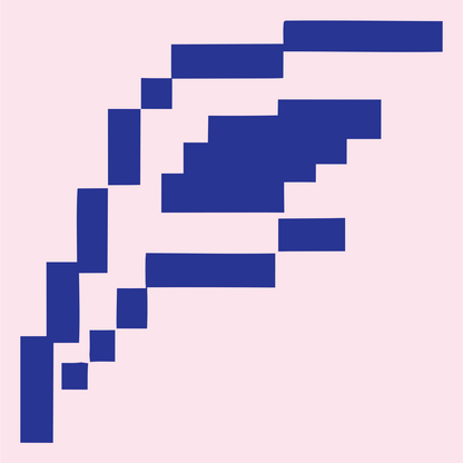 8-Bit Wing Feather Logo #fce4ec/#283593
