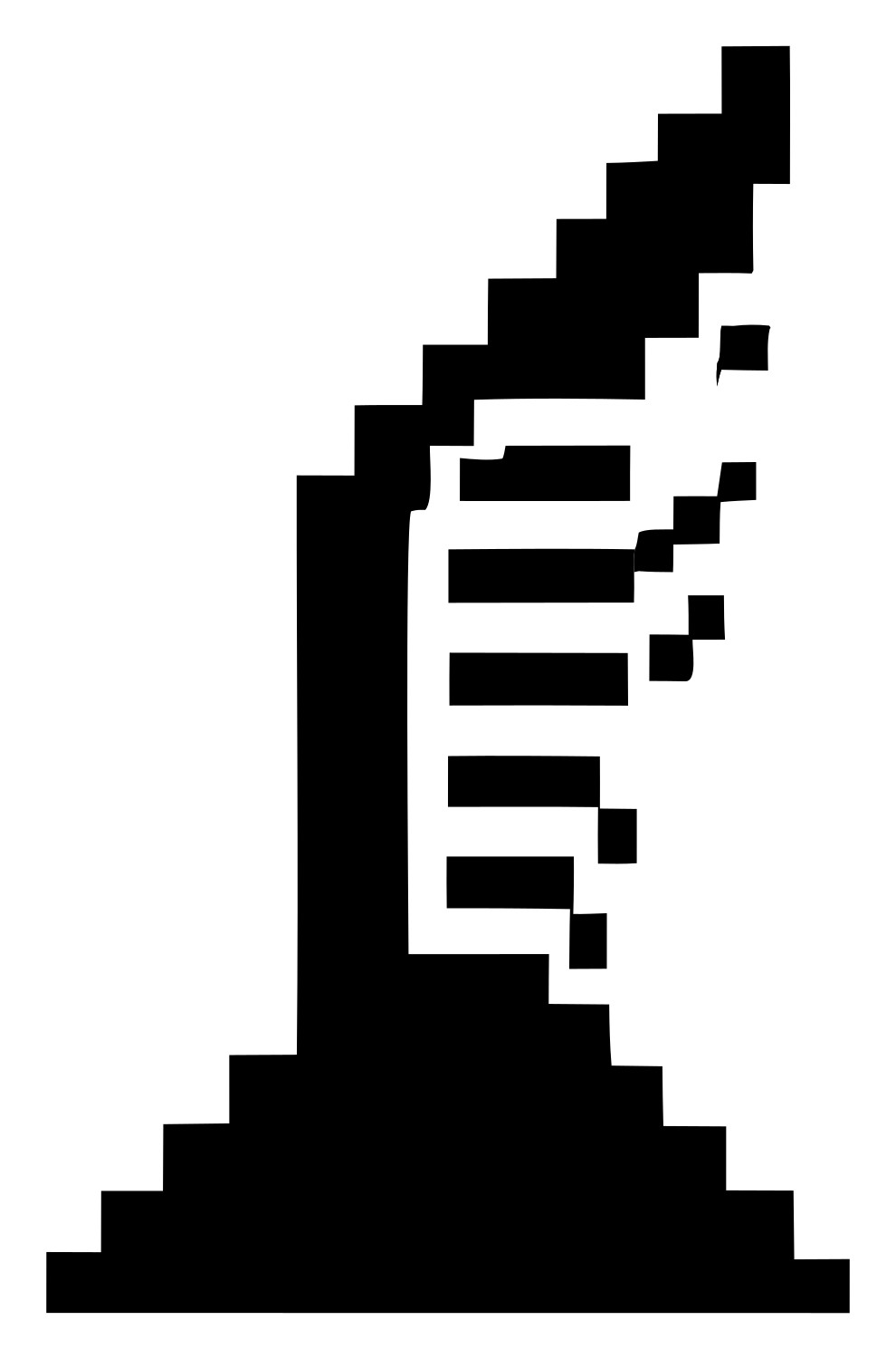 Pixel Folded Wing Logo #ffffff/#000000