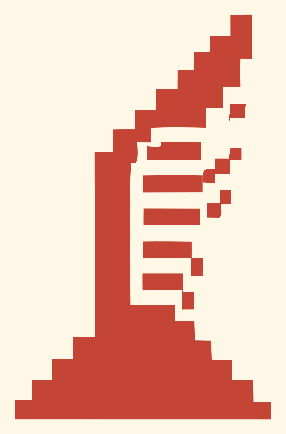 Pixel Folded Wing Logo #fff8e7/#c44536