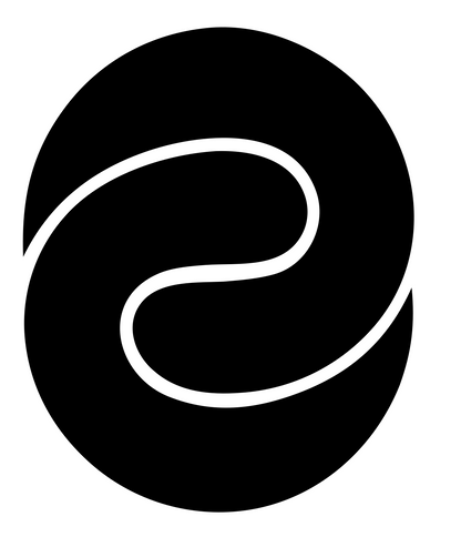 Oval Swirl Loop Logo #ffffff/#000000
