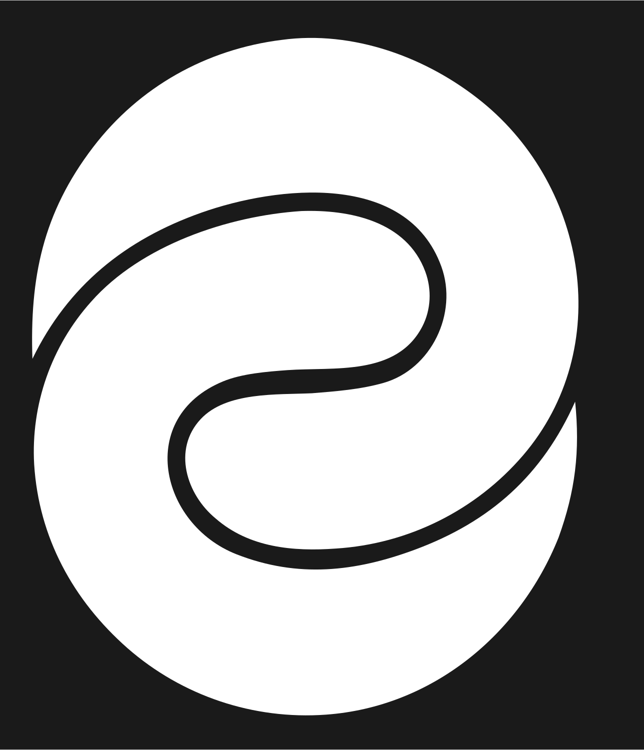 Oval Swirl Loop Logo #1a1a1a/#ffffff