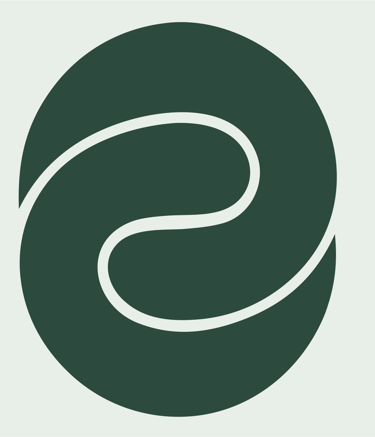 Oval Swirl Loop Logo #e8efe9/#2d4a3e