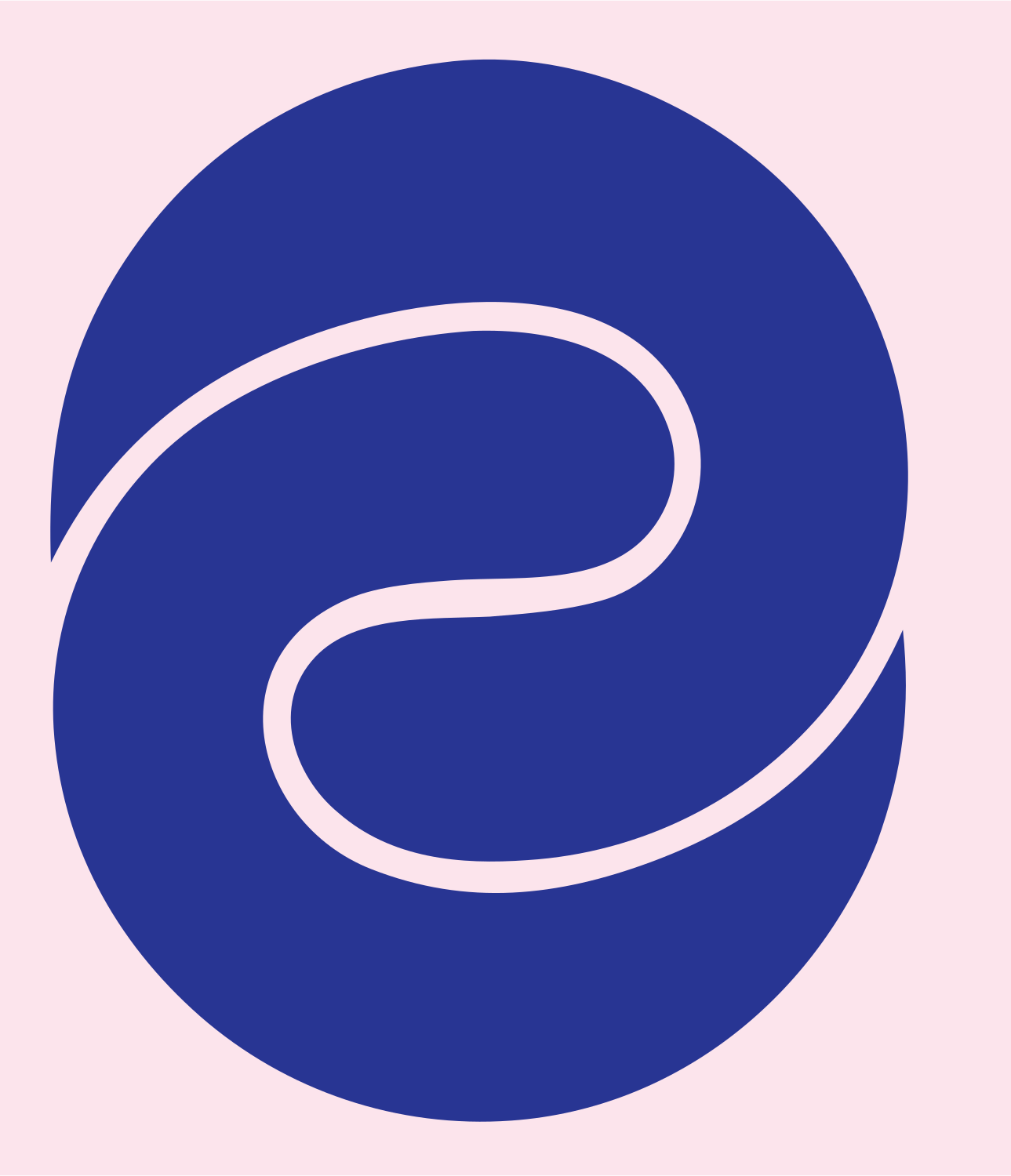 Oval Swirl Loop Logo #fce4ec/#283593
