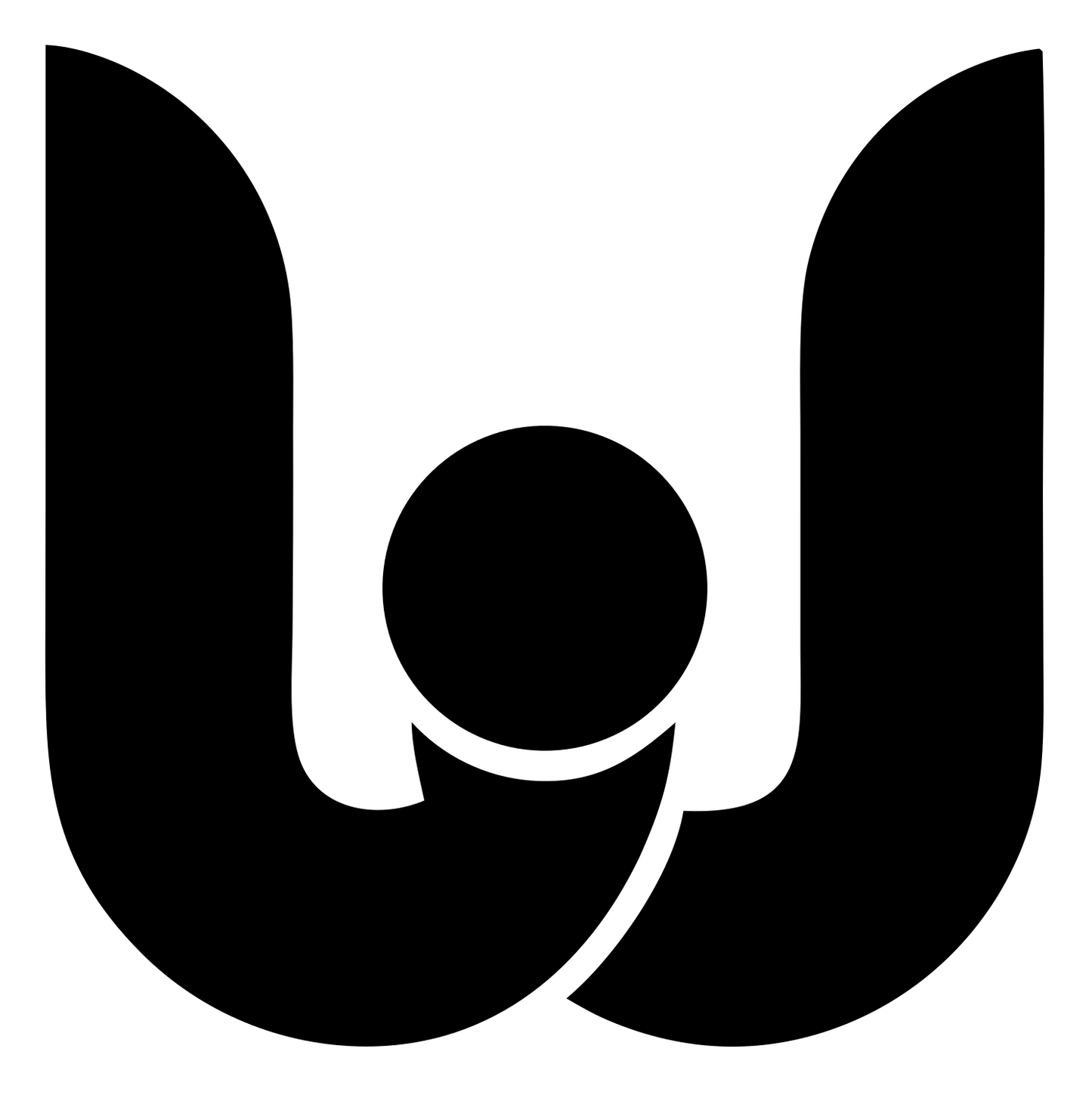 Bold U Shape Circle Logo #ffffff/#000000