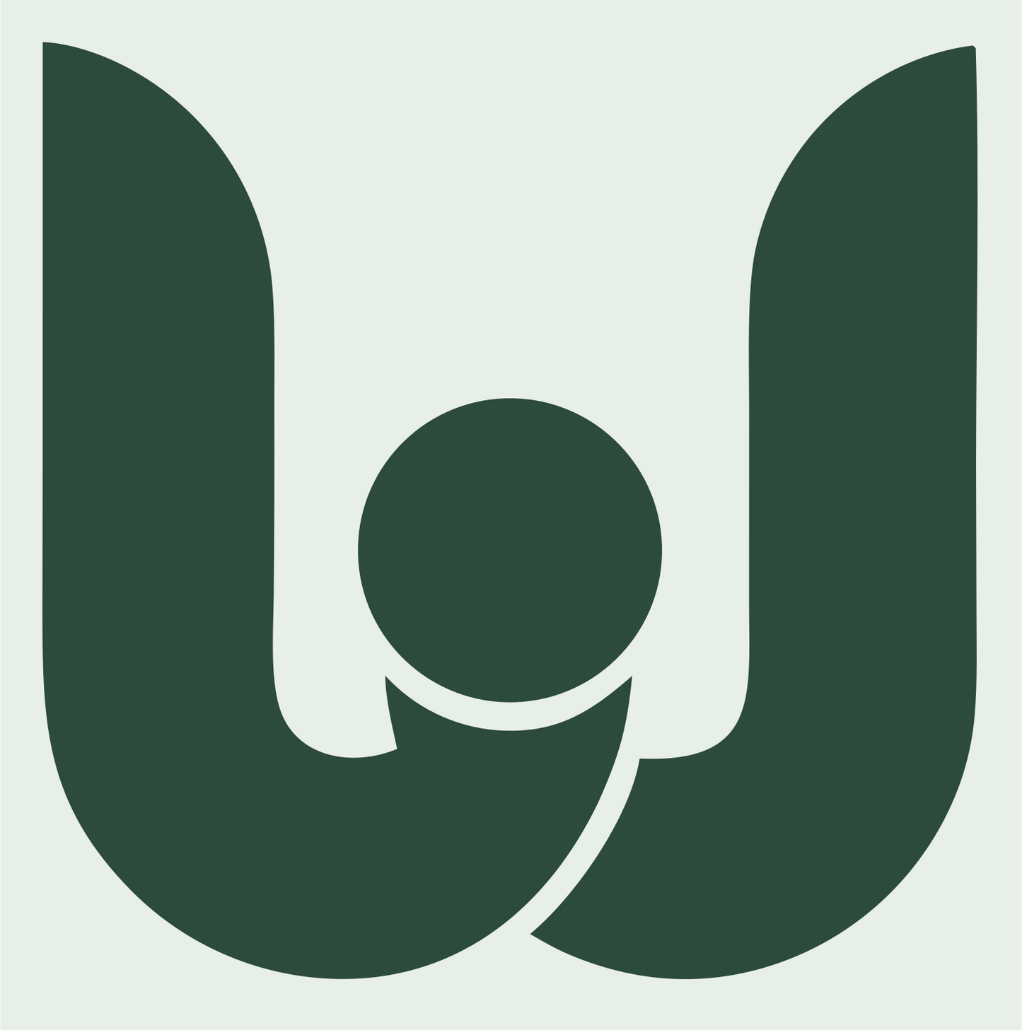 Bold U Shape Circle Logo #e8efe9/#2d4a3e