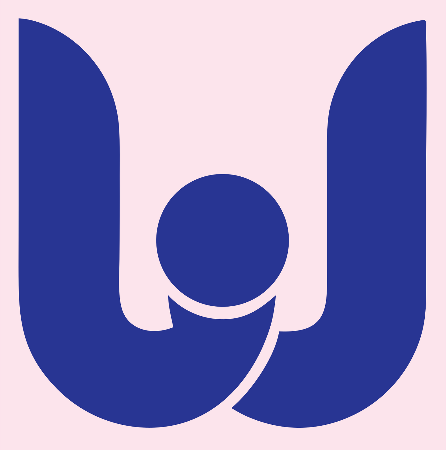 Bold U Shape Circle Logo #fce4ec/#283593