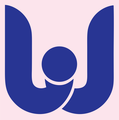 Bold U Shape Circle Logo #fce4ec/#283593
