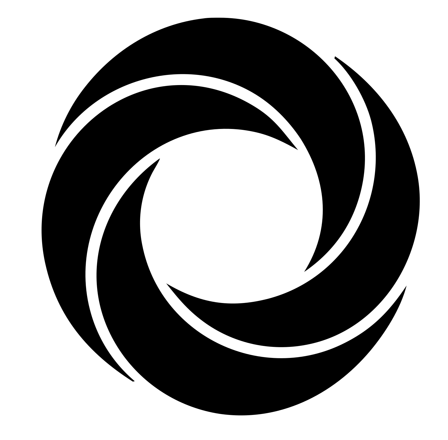 Rotating Aperture Circle Logo #ffffff/#000000