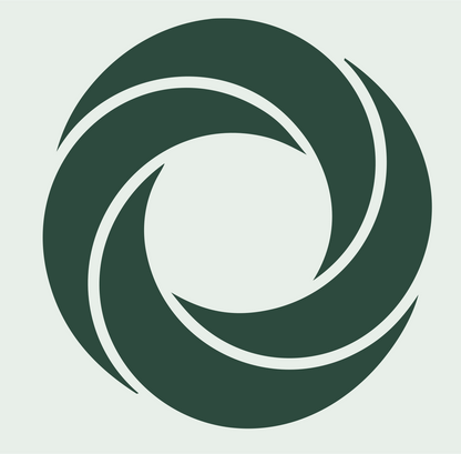 Rotating Aperture Circle Logo #e8efe9/#2d4a3e