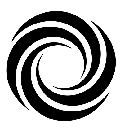 Galaxy Spiral Swirl Logo #ffffff/#000000