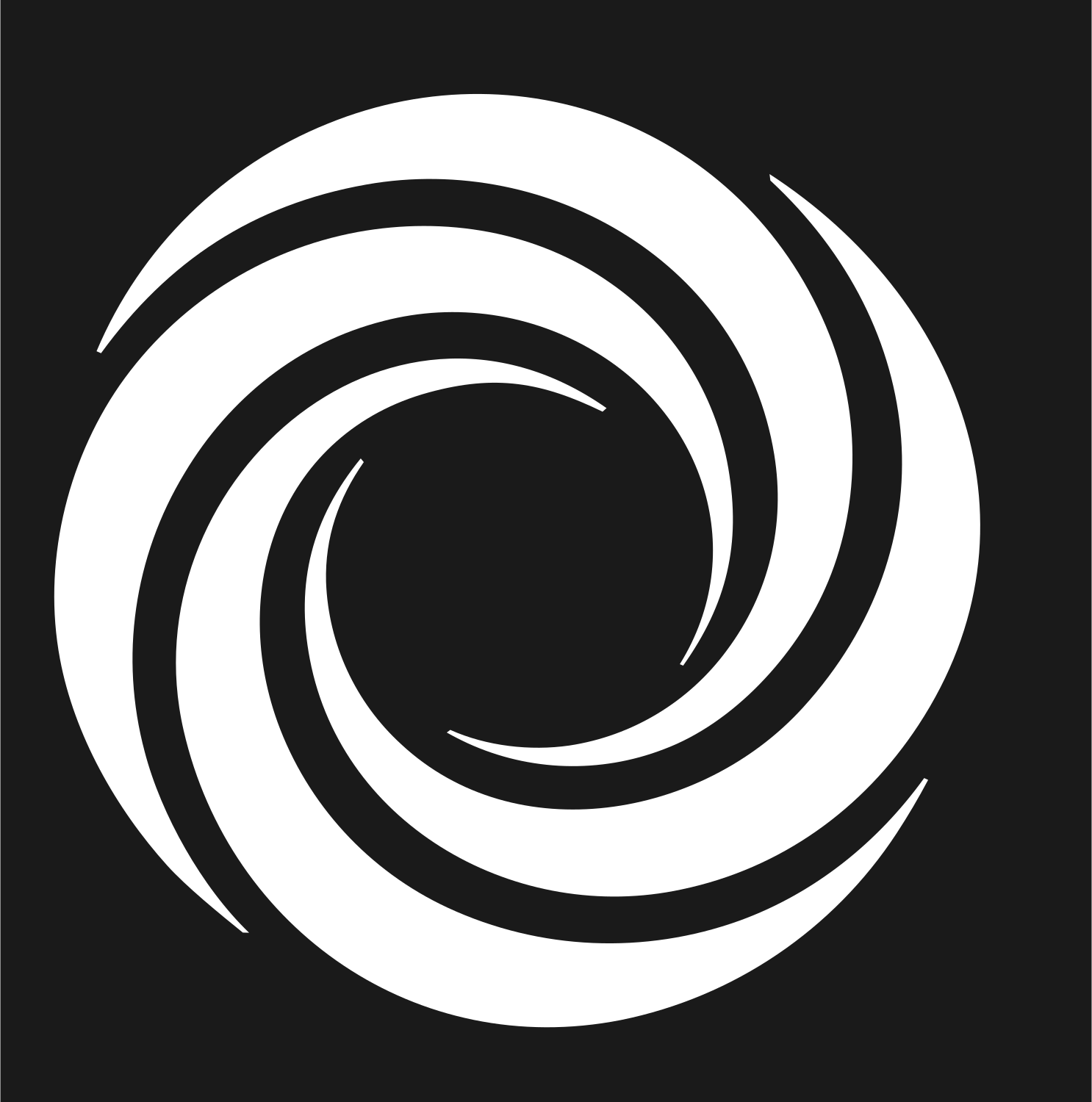 Galaxy Spiral Swirl Logo #1a1a1a/#ffffff