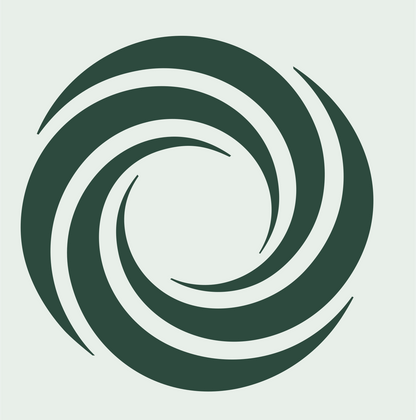Galaxy Spiral Swirl Logo #e8efe9/#2d4a3e