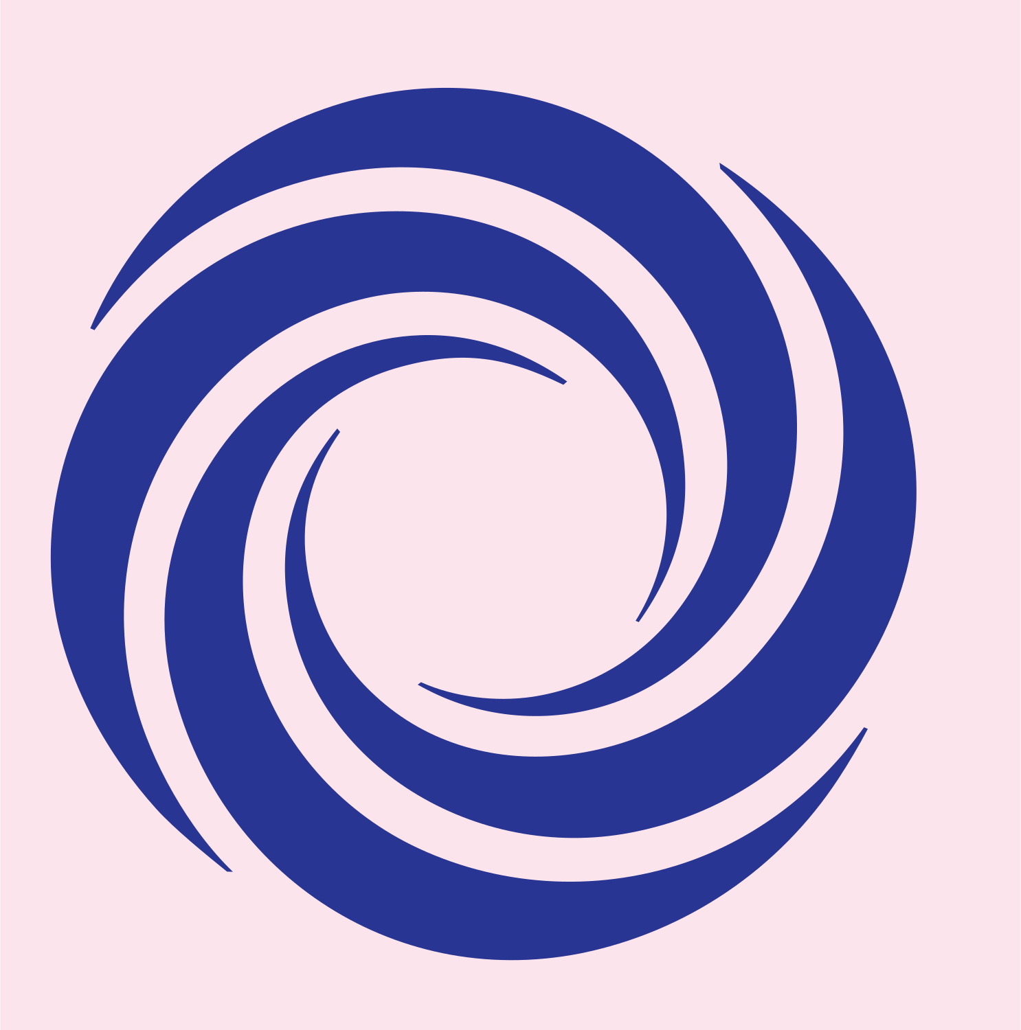 Galaxy Spiral Swirl Logo #fce4ec/#283593