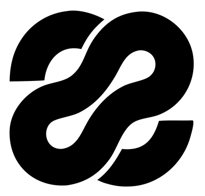 Interlocking Loop Infinity Logo #ffffff/#000000