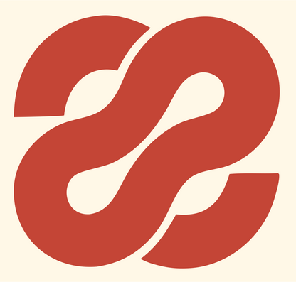 Interlocking Loop Infinity Logo #fff8e7/#c44536