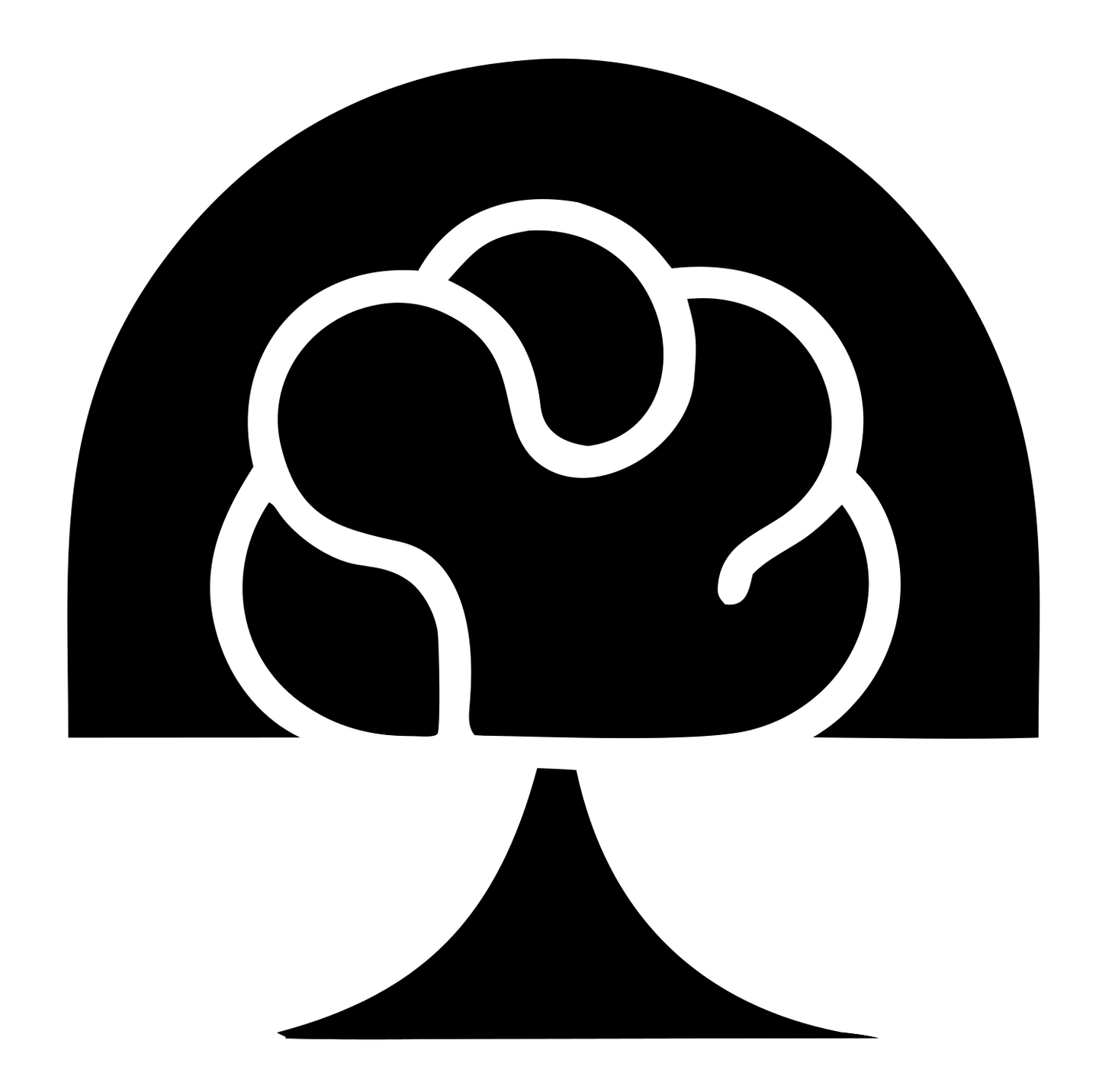 Tree Brain Arch Logo #ffffff/#000000