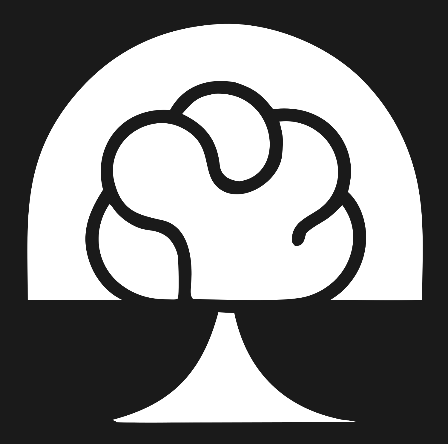 Tree Brain Arch Logo #1a1a1a/#ffffff